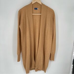 NavyBLEU‎ Cashmere Camel Open Front Cardigan